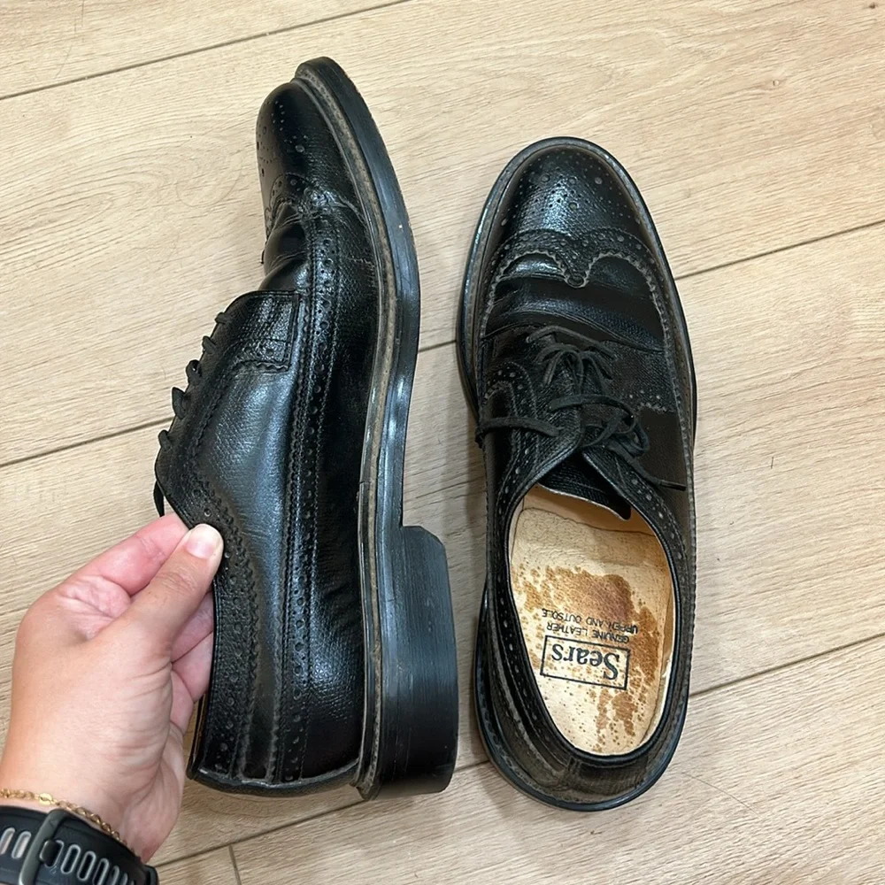 Vintage 70s Sears Men’s Wingtip Dress Shoes 9.5D
